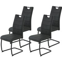 HELA Freischwinger "DUNJA" (Set) 4 Stk.Schwingstuhl; Vintage Optik; mit Griff; Rundrohrgestell von Hela