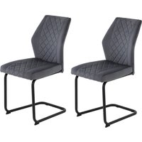 HELA Freischwinger "Freischwinger DALLAS 140kg belastbar, mit Rautensteppung" (Set) 2 Stk.Esszimmerstuhl, Rücken und Sitz ergonomisch gepolstert von Hela