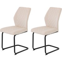 HELA Freischwinger "Freischwinger DALLAS 140kg belastbar, mit Rautensteppung", (Set), 2 St., Samtvelours VELVET, Esszimmerstuhl, Rücken und Sitz ergonomisch gepolstert von Hela