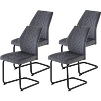 HELA Freischwinger "Freischwinger DALLAS 140kg belastbar, mit Rautensteppung", (Set), 4 St., Samtvelours VELVET, Esszimmerstuhl, Rücken und Sitz ergonomisch gepolstert von Hela