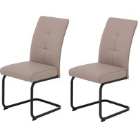 HELA Freischwinger "Freischwinger TOLEDO mit Komfortsitz, gepolstert, Bezug Microfaser" (Set) 2 Stk.Esszimmerstuhl, pflegeleicht, Vierkantrohrgestell pulverbeschichtet von Hela