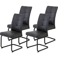 HELA Freischwinger "Freischwinger TOLEDO mit Komfortsitz, gepolstert, Bezug Microfaser" (Set) 4 Stk.Esszimmerstuhl, pflegeleicht, Vierkantrohrgestell pulverbeschichtet von Hela