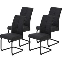 HELA Freischwinger "Freischwinger TOLEDO mit Komfortsitz, gepolstert, Bezug Microfaser" (Set) 4 Stk.Esszimmerstuhl, pflegeleicht, Vierkantrohrgestell pulverbeschichtet von Hela