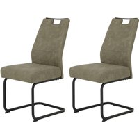 HELA Freischwinger "KERSTIN", (Set), 2 St., Microfaser VINTAGE-Polyester, Freischwinger, XL Sitzbreite, Griff, Vintage Optik, 140kg belastbar von Hela