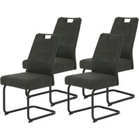 HELA Freischwinger "KERSTIN", (Set), 4 St., Microfaser VINTAGE-Polyester, Freischwinger, XL Sitzbreite, Griff, Vintage Optik, 140kg belastbar von Hela
