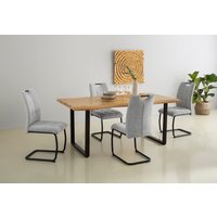 HELA Freischwinger "LEONA Esszimmerstuhl", (Set), 4 St., Küchenstuhl, für den Esstisch, in Teddyoptik von Hela