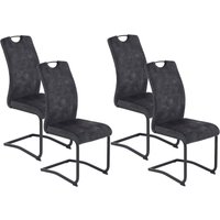 HELA Freischwinger "RIGA" (Set) 4 Stk.Freischwinger,Vierkantrohrgestell,mit Griff,Stoffkombination von Hela