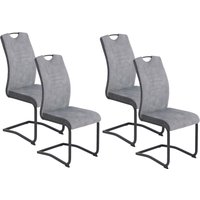 HELA Freischwinger "RIGA" (Set) 4 Stk.Freischwinger,Vierkantrohrgestell,mit Griff,Stoffkombination von Hela