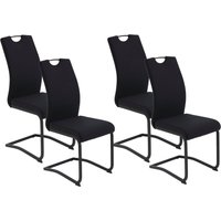 HELA Freischwinger "RIGA II" (Set) 4 Stk.Freischwinger,Vierkantrohrgestell,mit Griff,Samt Cordoptik von Hela