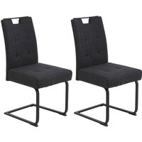 HELA Freischwinger "WIEN, Esszimmerstuhl, Komfortstuhl" (Set) 2 Stk.Flachrohrschwinger,XL Sitzbreite,Griff,Federkorb,140kg belastbar von Hela