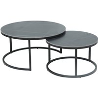 HELA Satztisch "LUIS Topseller, Couchtisch rund", (Set, 2 St.), 2er Set, 12mm Sinterstein; Marmoroptik, Boho Wohnzimmertisch von Hela