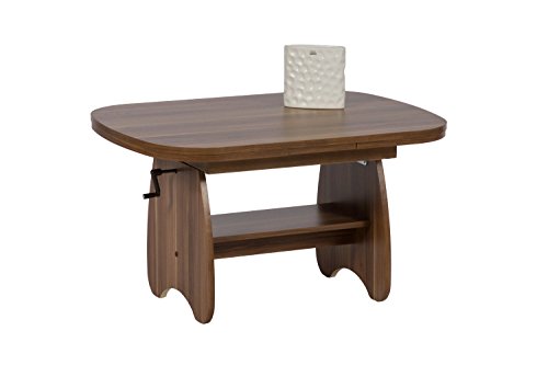 Hela Couchtisch Conny II | höhenverstellbar | Diverse Dekore | B/T/H 90x67x48-58cm (Zwetschge) von Hela