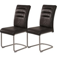 Schwingstuhl Paula 2er Set anthrazit Vintage Microfaser B/H/T: ca. 45x102x65 cm von Hela