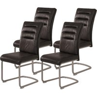 Schwingstuhl Paula 4er Set anthrazit Vintage Microfaser B/H/T: ca. 45x102x65 cm von Hela
