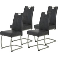 Schwingstuhl Sophia 4er Set anthrazit Vintage Microfaser B/H/T: ca. 43x99x58 cm von Hela