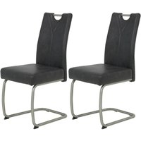 Schwingstuhl Sophie 2er Set anthrazit Vintage Microfaser B/H/T: ca. 43x99x58 cm von Hela