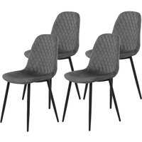 Stuhl Mira 4er Set grau Samtoptik B/H/T: ca. 44x89x53,5 cm von Hela
