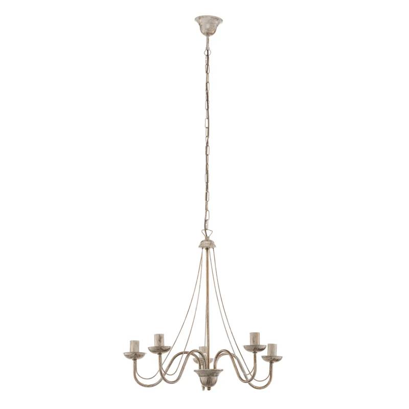 B-Ware Helam Kronleuchter Malbo Hängeleuchte Deckenlampe Lampe Fünfflammig In Weiß698 von Helam