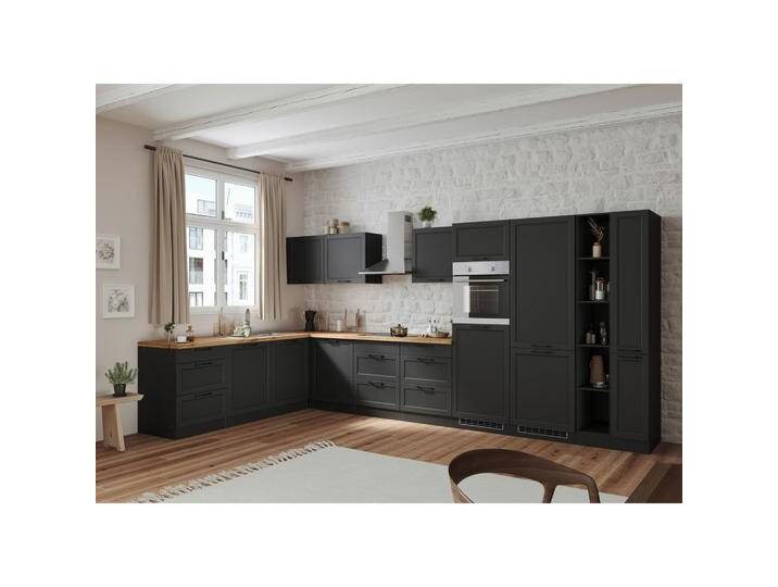 Eckküche Meran mit Geräten ca. 240x420 Grau/Eiche von Held-Möbel