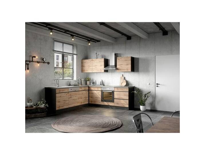 Eckküche Turin mit Geräten ca. 240x240 cm Graphit/Eiche Eckküche Turin mit Geräten ca. 240x240 cm Graphit/Eiche von Held-Möbel