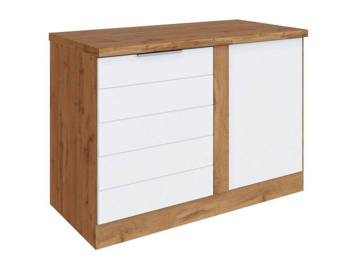 Eckunterschrank Florenz ca. 120 cm Weiß/Eiche von Held-Möbel