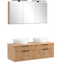 welltime Badmöbel-Set "Welltime, Carlton Waschtisch-Set, 80 oder 120 cm, gestreift", (2 St.) von Welltime
