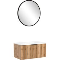 welltime Badmöbel-Set "Welltime, Carlton Waschtisch-Set, 80 oder 120 cm, gestreift", (2 St.) von Welltime