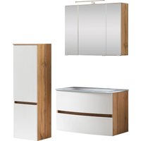 welltime Badezimmer-Set "Kaunas", (Set, 3 St.), bestehend aus Waschtisch-Set mit Midischrank, Breite 120 cm von Welltime