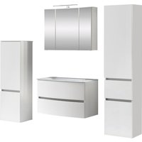 welltime Badezimmer-Set "Kaunas", (Set, 4 St.), Waschtisch-Set mit Midischrank und Seitenschrank, Breite 160 cm von Welltime