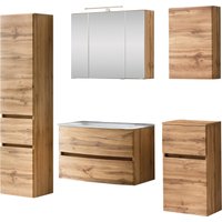 HELD MÖBEL Badezimmer-Set "Kaunas", (Set, 5 St.), bestehend aus Waschtisch-Set mit Seitenschrank, Breite 160 cm von Held Möbel