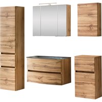 HELD MÖBEL Badezimmer-Set "Kaunas", (Set, 5 St.), bestehend aus Waschtisch-Set mit Seitenschrank, Breite 160 cm von Held Möbel