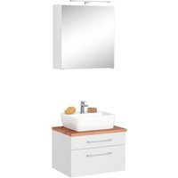 welltime Badmöbel-Set "Davos", (2 St.), Spiegelschrank Breite 60 cm, mit rechteckigem Waschbecken von Welltime