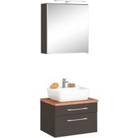 welltime Badmöbel-Set "Davos", (2 St.), Spiegelschrank Breite 60 cm, mit rechteckigem Waschbecken von Welltime