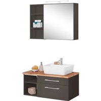 HELD MÖBEL Badmöbel-Set "Davos", (3 St.), Spiegelschrank, Regal und Waschtisch von Held Möbel