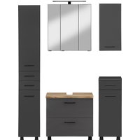 welltime Badmöbel-Set ""Trento", Badezimmer-Set, Hängeschrank, Unterschrank, Hochschrank" 5 Stk. tlg. von Welltime