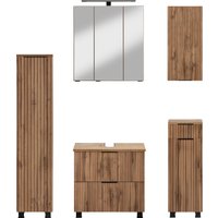 welltime Badmöbel-Set ""Trento", Badezimmer-Set, Hängeschrank, Unterschrank, Midischrank" 5 Stk. tlg. von Welltime