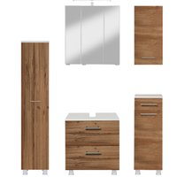 welltime Badmöbel-Set ""Trento", Badezimmer-Set, Hängeschrank, Unterschrank, Midischrank" 5 Stk. tlg. von Welltime