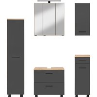 welltime Badmöbel-Set ""Trento", Badezimmer-Set, Hängeschrank, Unterschrank, Midischrank" 5 Stk. tlg. von Welltime