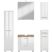 welltime Badmöbel-Set ""Trento", Badezimmer-Set, Hängeschrank, Unterschrank, Midischrank" 5 Stk. tlg. von Welltime