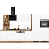 KOCHSTATION Küchenzeile "KS-Brindisi Breite 340 cm" wahlweise mit E-Geräten und Induktion, mit MDF-Fronten und Regal von Kochstation