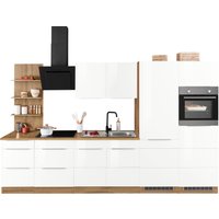 KOCHSTATION Küchenzeile "KS-Brindisi Breite 330 cm" wahlweise mit E-Geräten und Induktion, mit MDF-Fronten und Regal von Kochstation