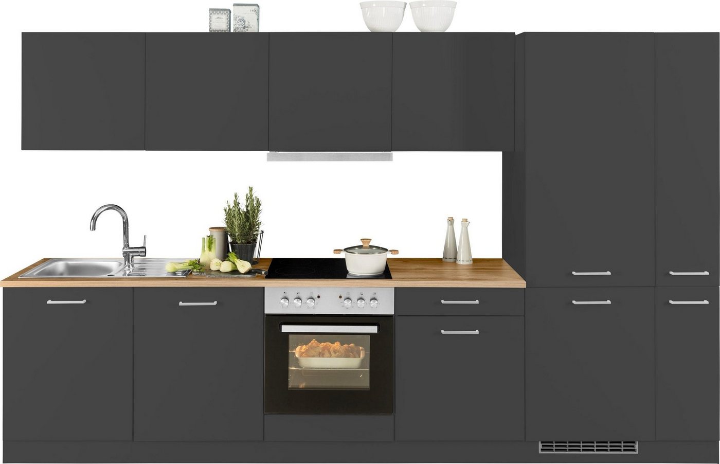 HELD MÖBEL Küchenzeile Kehl, mit E-Geräten, Breite 330 cm, inkl. Kühl/Gefrierkombination von Held Möbel