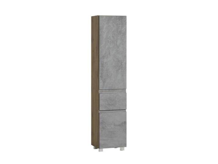 HELD MÖBEL Seitenschrank in Betongrau / Wotaneiche, MDF - 40x180x35cm (BxHxT), grau von Held-Möbel