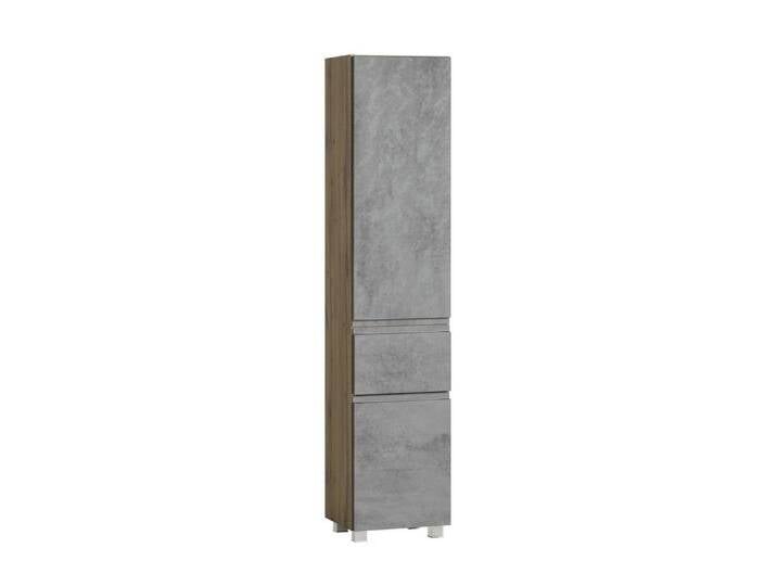 HELD MÖBEL Seitenschrank in Betongrau / Wotaneiche, MDF - 40x180x35cm (BxHxT), grau von Held-Möbel