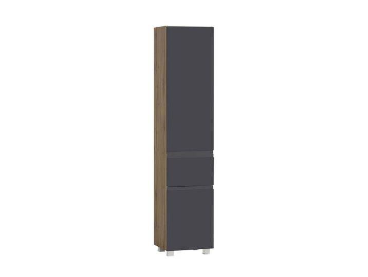 HELD MÖBEL Seitenschrank in grau / Wotaneiche, MDF - 40x180x35cm (BxHxT), grau von Held-Möbel
