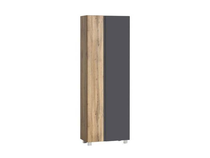 HELD MÖBEL Seitenschrank in grau / Wotaneiche, MDF - 65x180x35cm (BxHxT), grau von Held-Möbel