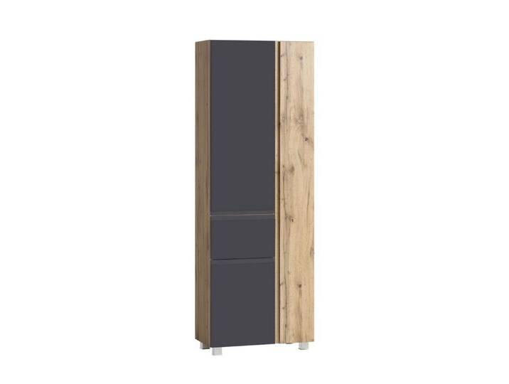 HELD MÖBEL Seitenschrank in grau / Wotaneiche, MDF - 65x180x35cm (BxHxT), grau von Held-Möbel