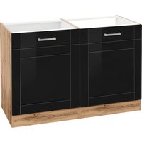 KOCHSTATION Spülenschrank "KS-Tinnum" 120 cm breit, MDF-Fronten, Metallgriffe, inklusive Einbauspüle von Kochstation