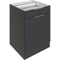 KOCHSTATION Unterschrank "KS-Luhe", 60 cm breit, hochwertige MDF-Fronten mit waagerechter Lisene von Kochstation