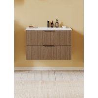 welltime Waschtisch "Welltime, 80 cm, Auflagebecken wahlweise in weiß oder schwarz", wahlw. mit matt weißem oder matt schwarzem Mineralguss-Auflagebecken welltime Waschtisch "Welltime, 80 cm, Auflagebecken wahlweise in weiß oder schwarz", wahlw. mit matt weißem oder matt schwarzem Mineralguss-Auflagebecken von Welltime